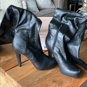 BCBGeneration knee high black leather boot size 9